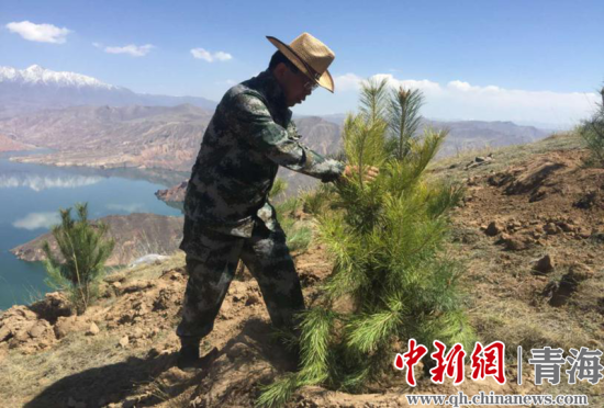 圖為尖扎干部職工生態(tài)建設和環(huán)境保護現場。尖宣 供圖