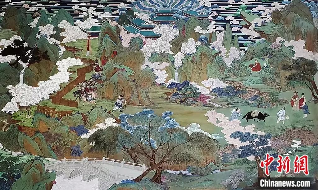 臨摹、補繪的青海瞿曇寺壁畫。受訪者 供圖